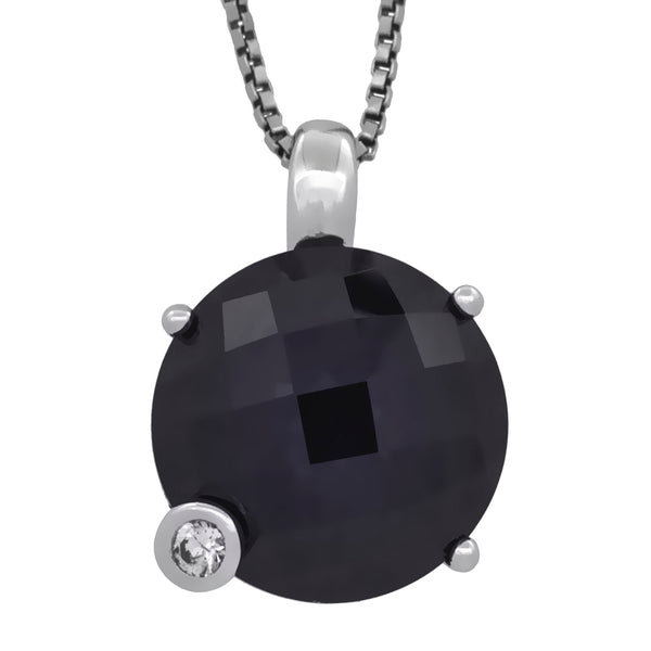 Sterling Silver Pendant Featuring Round Amethyst Stone In A Four Claw Setting