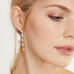 Load image into Gallery viewer, Sterling Silver Five Stone Drop With Quarter Carat Cubic Zirconia StonesDrop Earrings - JOOLS By Jenny Brown
