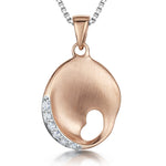 Load image into Gallery viewer, Sterling Silver &amp; Rose Gold Pendant-Satin Finished With Cubic Zirconia Feature - JOOLS By Jenny Brown
