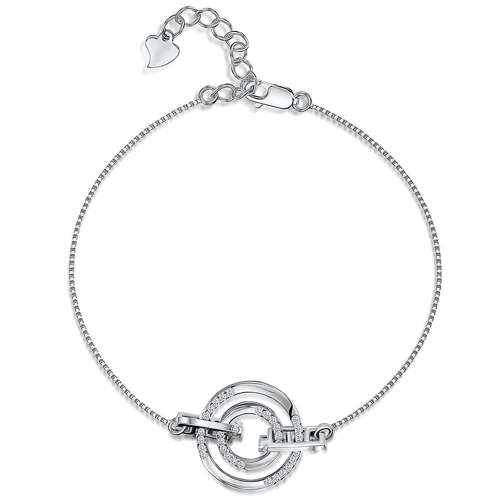 Sterling Silver Bracelet With  Cubic Zirconia Stone - JOOLS By Jenny Brown