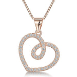 Load image into Gallery viewer, Sterling Silver Open  Twisted Heart Pendant Offset With Cubic Zirconia StonesPendants - JOOLS By Jenny Brown
