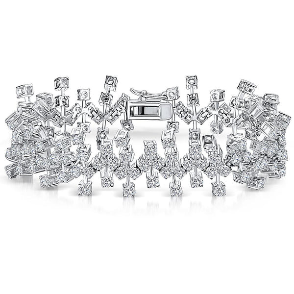 Sterling Silver Bracelet With Scattered Cubic Zirconia Stones - JOOLS By Jenny Brown