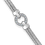 Load image into Gallery viewer, Sterling Silver Bracelet With Central Open Cubic Zirconia Circle
