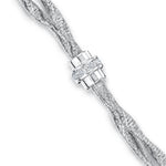 Load image into Gallery viewer, Sterling Silver Double Row Textured Bracelet With Central Pave Set Ring
