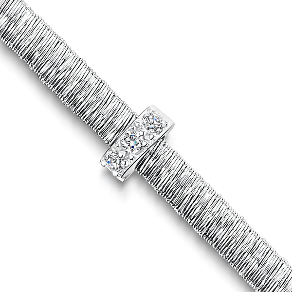 Sterling Silver Full Necklace With5 Cubic Zirconia Bars