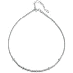 Load image into Gallery viewer, Sterling Silver Full Necklace With5 Cubic Zirconia Bars
