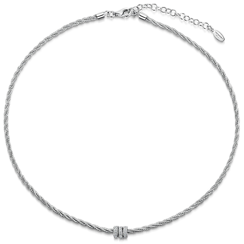 Sterling Silver Diamond Cut Twist Full Necklace