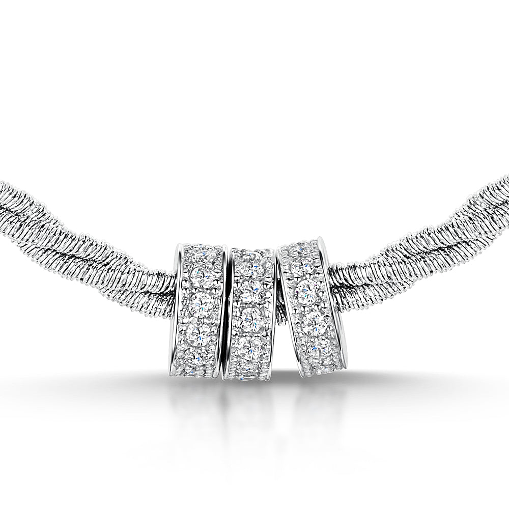 Sterling Silver Diamond Cut Twist Full Necklace