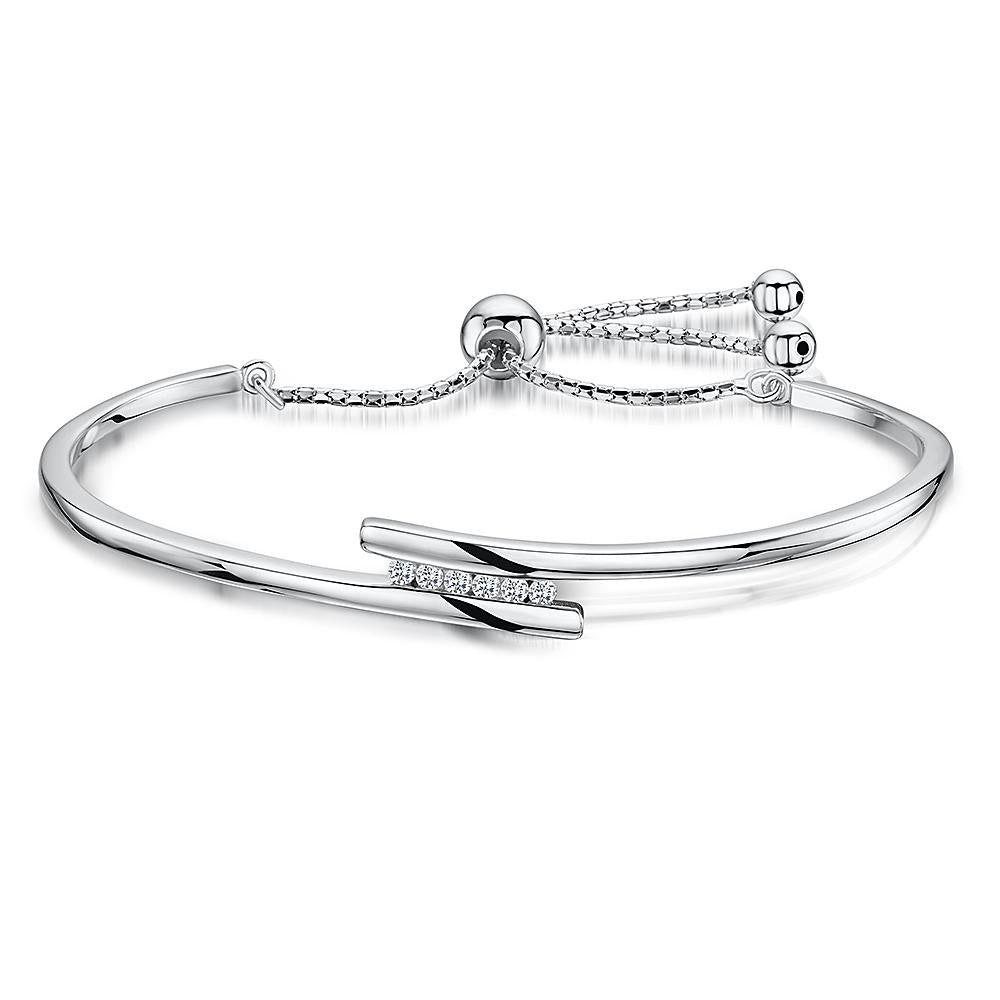 Sterling Silver  and Cubic Zirconia Friendship Bracelet- JOOLS By Jenny Brown