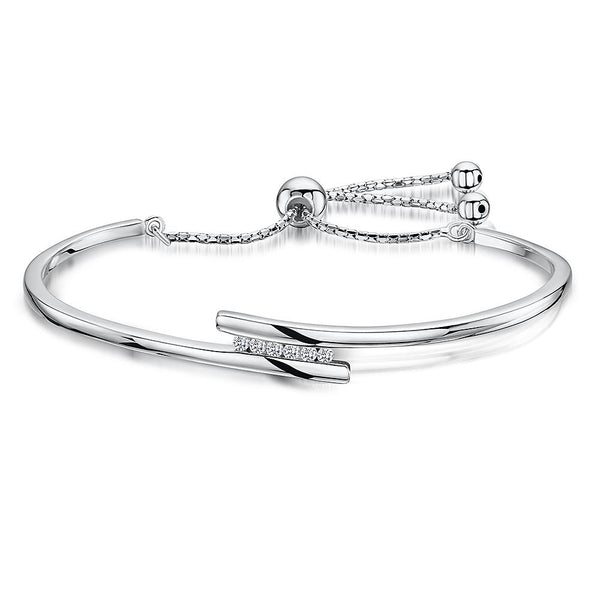 Sterling Silver  and Cubic Zirconia Friendship Bracelet- JOOLS By Jenny Brown