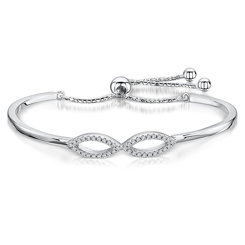 Sterling Silver  and Cubic Zirconia Infinity Bow Friendship BraceletBracelets - JOOLS By Jenny Brown