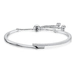 Load image into Gallery viewer, Sterling Silver  and Cubic Zirconia Friendship  Bracelet With Overlapping BandsBracelets - JOOLS By Jenny Brown
