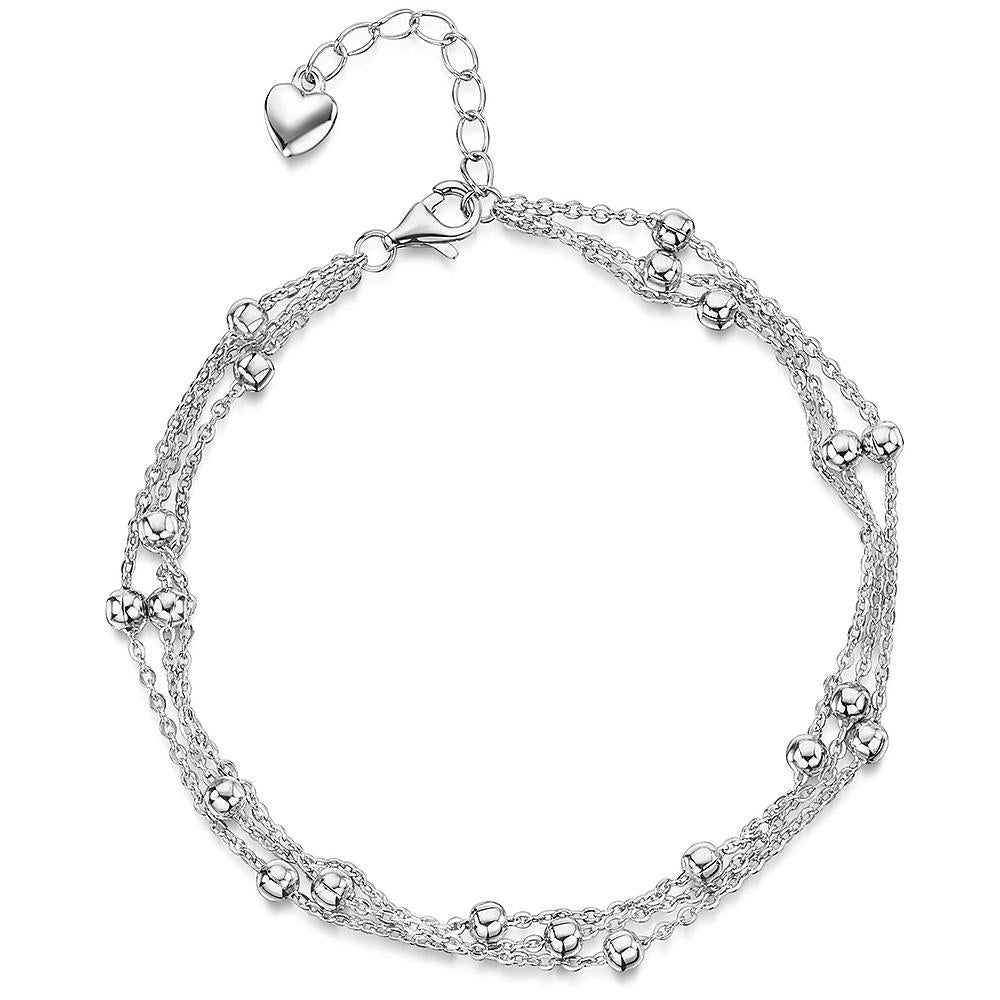Sterling Silver Stranded Chain Bracelet  With Silver Balls JOOLS by Jenny Brown