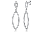 Load image into Gallery viewer, Sterling Silver Angular Oval Drop Earrings Set With Cubic Zirconia Stones - JOOLS By Jenny Brown
