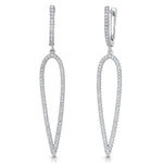 Load image into Gallery viewer, Sterling Silver Long Open Pear Shape Drop Earrings Set With Cubic Zirconia Stonesdrop earrings - JOOLS By Jenny Brown

