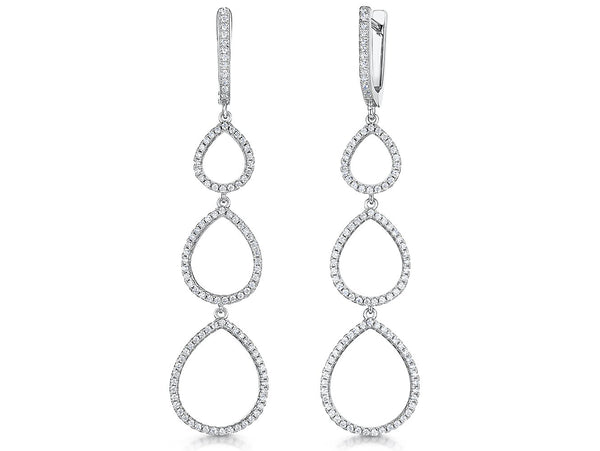 Sterling Silver  Graduated Open Oval Drop Earrings - JOOLS By Jenny Brown