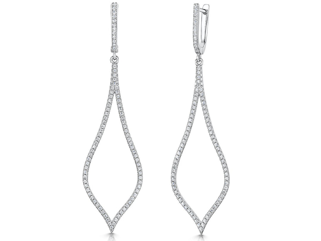 Sterling Silver Diamond Shape Drop Earrings - JOOLS By Jenny Brown