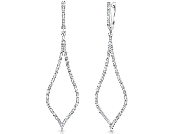 Sterling Silver Diamond Shape Drop Earrings - JOOLS By Jenny Brown