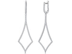Load image into Gallery viewer, Sterling Silver Diamond Shape Drop Earrings- JOOLS By Jenny Brown
