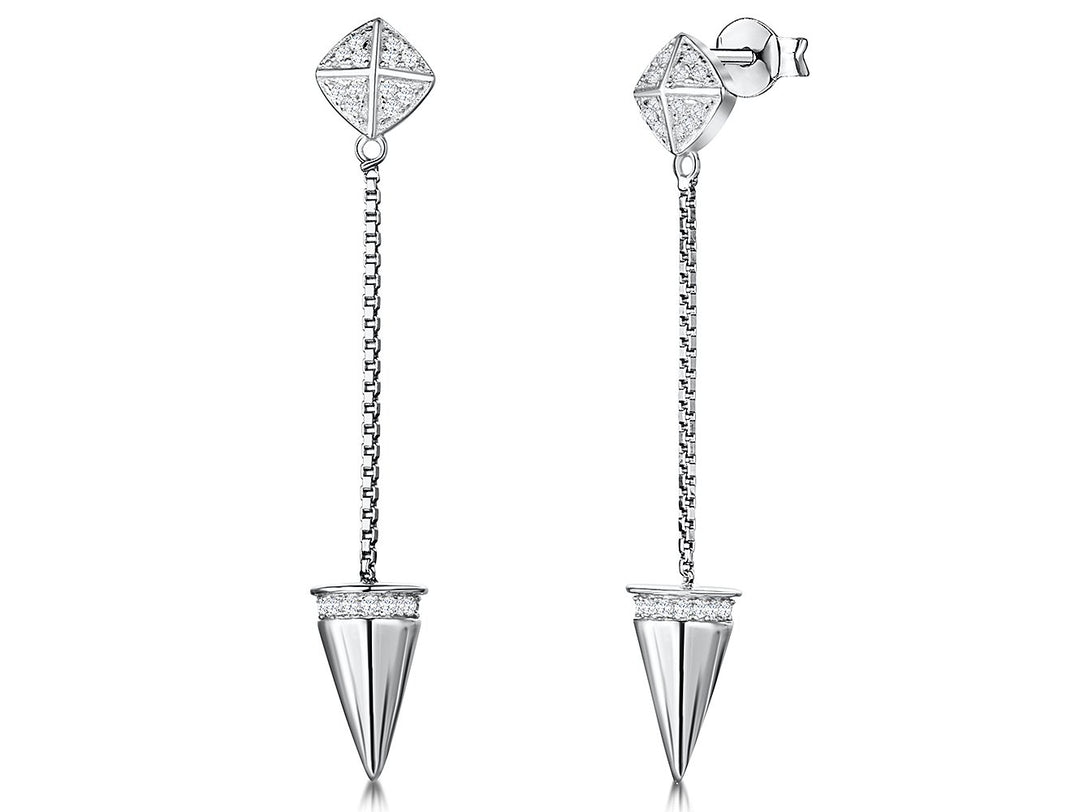 Sterling Silver Arrow Drop Earrings - JOOLS By Jenny Brown