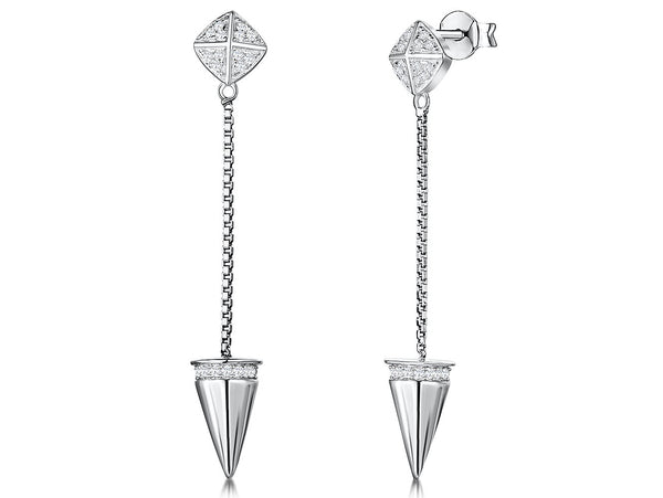 Sterling Silver Arrow Drop Earrings - JOOLS By Jenny Brown