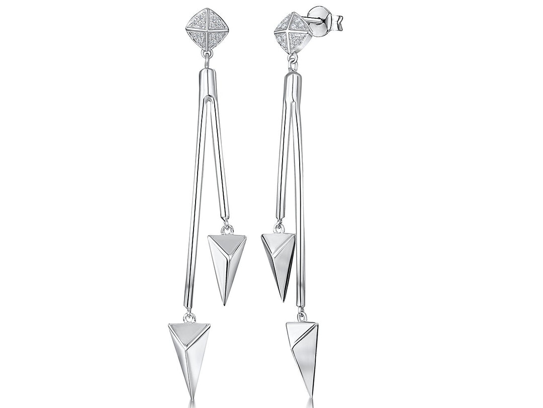 Sterling Silver Triangle Tip Drop Earringsdrop earrings - JOOLS By Jenny Brown