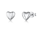 Load image into Gallery viewer, Sterling Silver Plain Heart Stud Earrings - JOOLS By Jenny Brown
