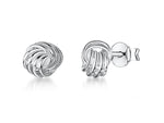 Load image into Gallery viewer, Sterling Silver Small Woven  Knot Stud Earrings - JOOLS By Jenny Brown
