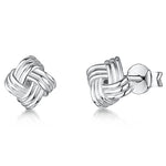 Load image into Gallery viewer, Sterling Silver Square Shaped Knotted Stud Earrings
