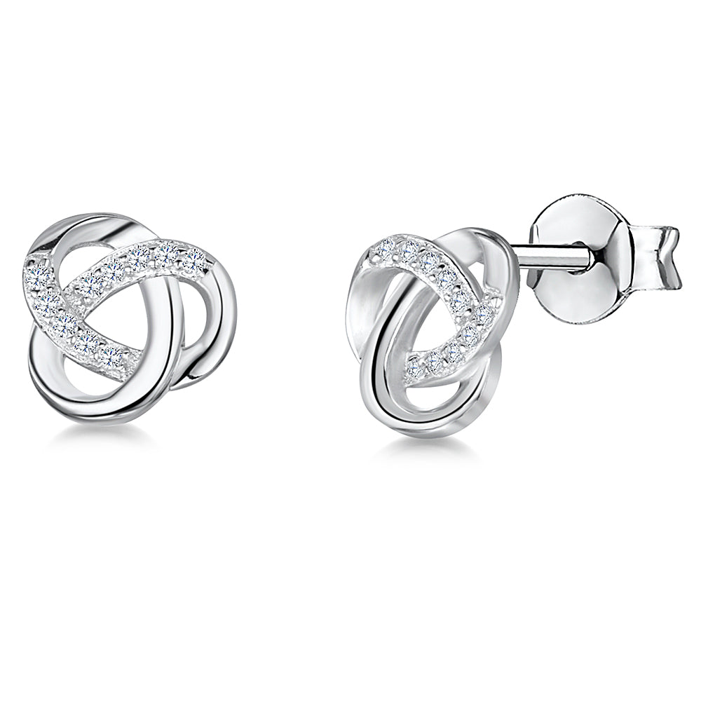 Sterling Silver Loose Knot Earrings-JOOLS by Jenny Brown