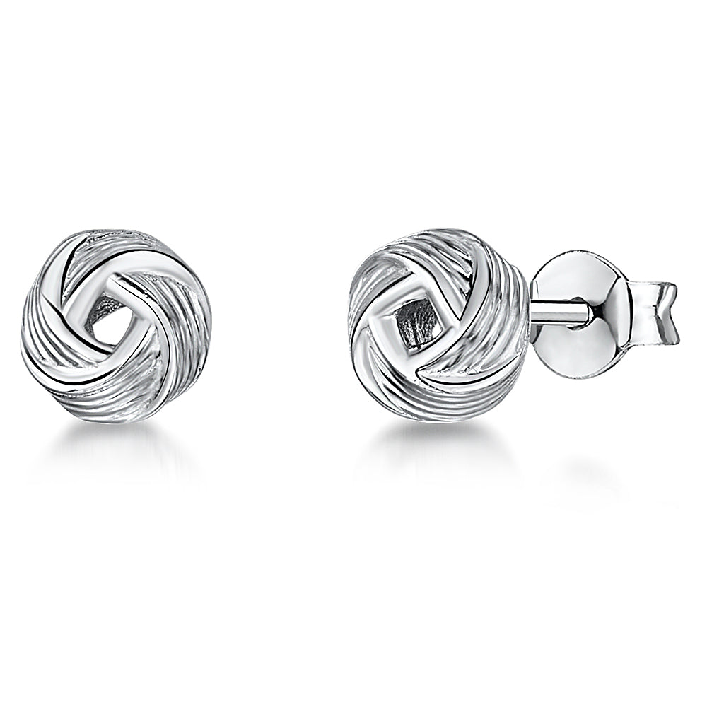 Sterling Silver Open Woven  Stud Earrings