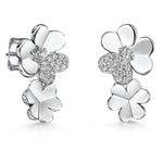 Load image into Gallery viewer, Sterling  Silver Double Flower Drop Earrings - JOOLS By Jenny Brown
