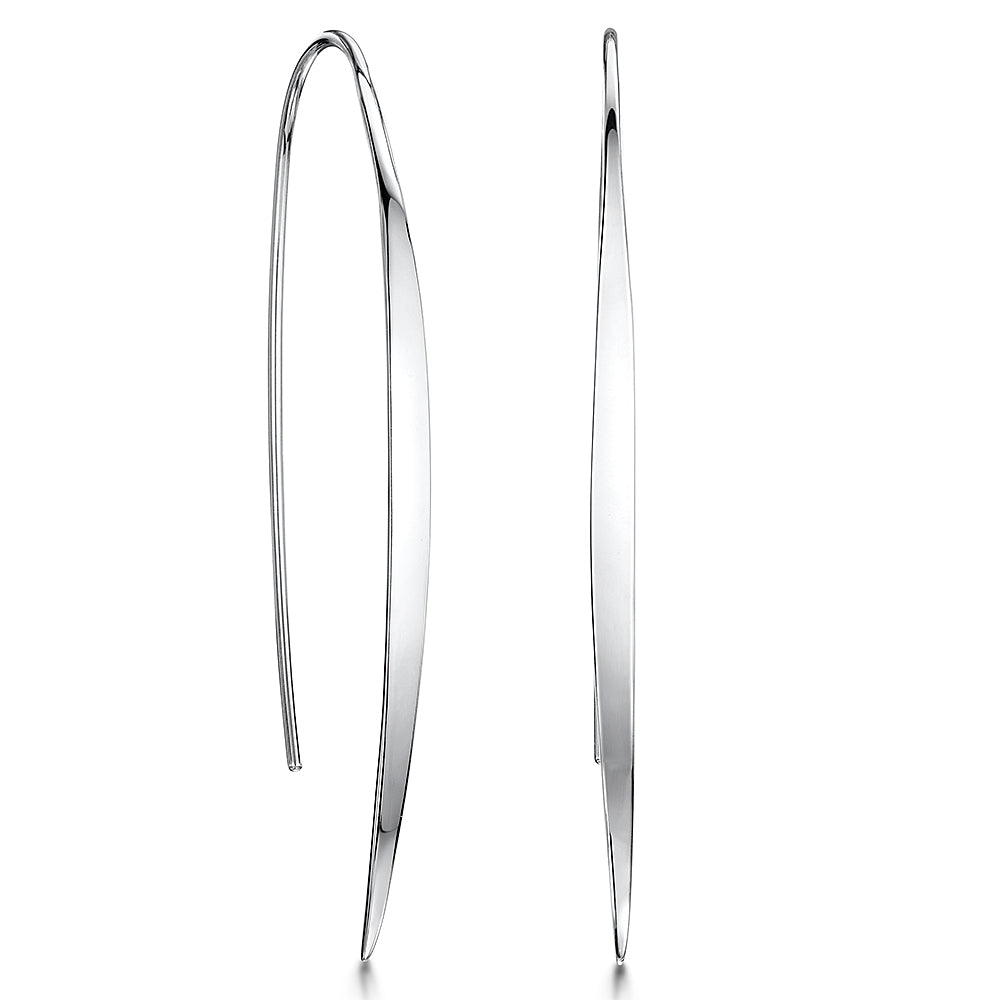 Sterling Silver Polished Pull Through Threader  Earrings
