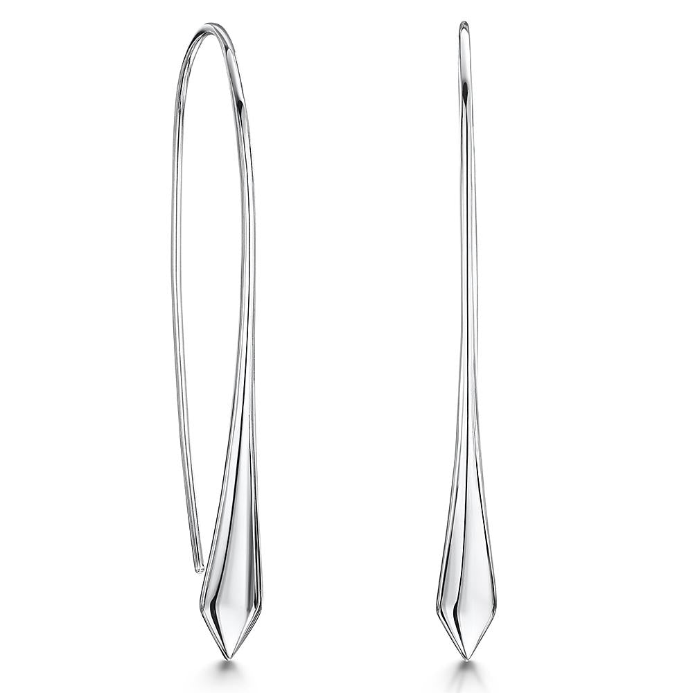 Sterling Silver  Diamond Tip Pull Through EarringsEarrings - JOOLS By Jenny Brown