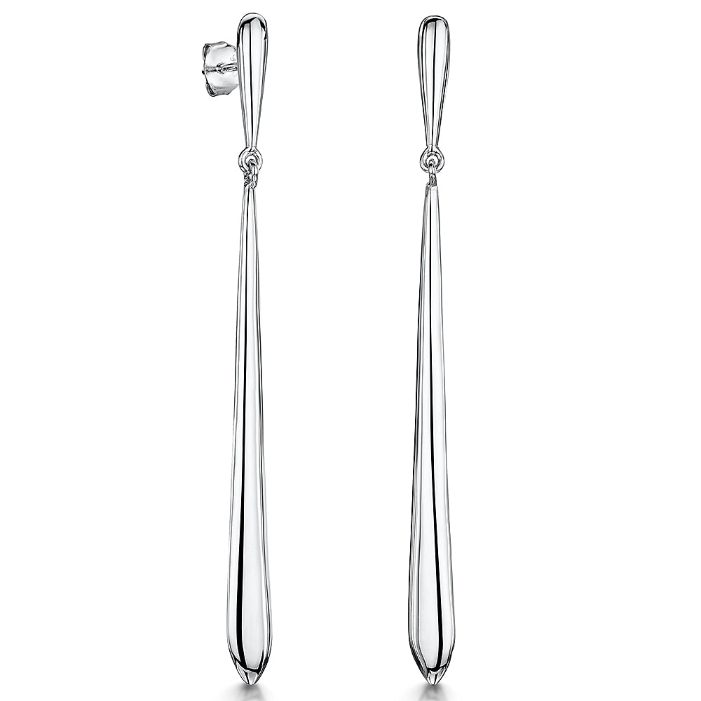 Sterling Silver Large Tear Drop Polished Earrings