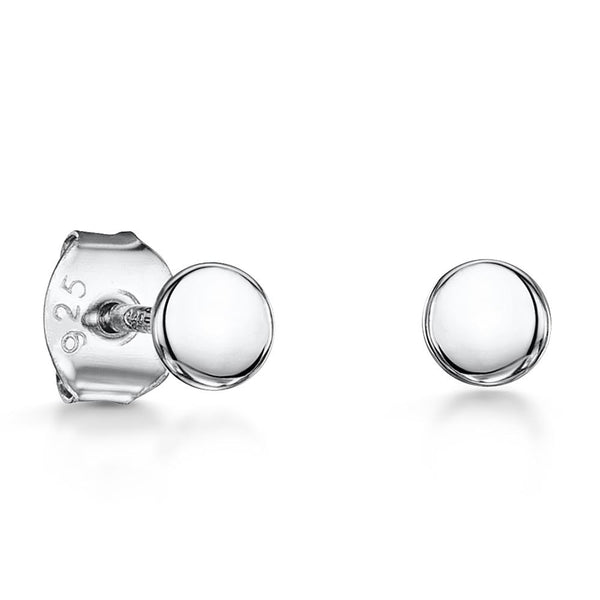 Sterling Silver Plain Circle Stud Earrings - JOOLS By Jenny Brown