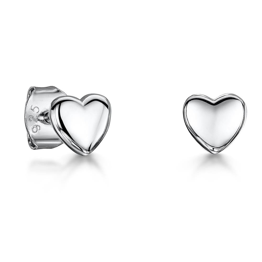 Sterling Silver Plain Heart Stud EarringsEarrings - JOOLS By Jenny Brown