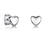 Load image into Gallery viewer, Sterling Silver Plain Heart Stud EarringsEarrings - JOOLS By Jenny Brown
