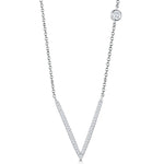 Load image into Gallery viewer, Sterling Silver Initial V Fixed Chain Necklace-JOOLS by Jenny Brown
