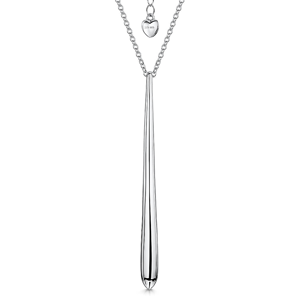 Sterling Silver Large Plain Teardrop Necklaces- JOOLS By Jenny Brown