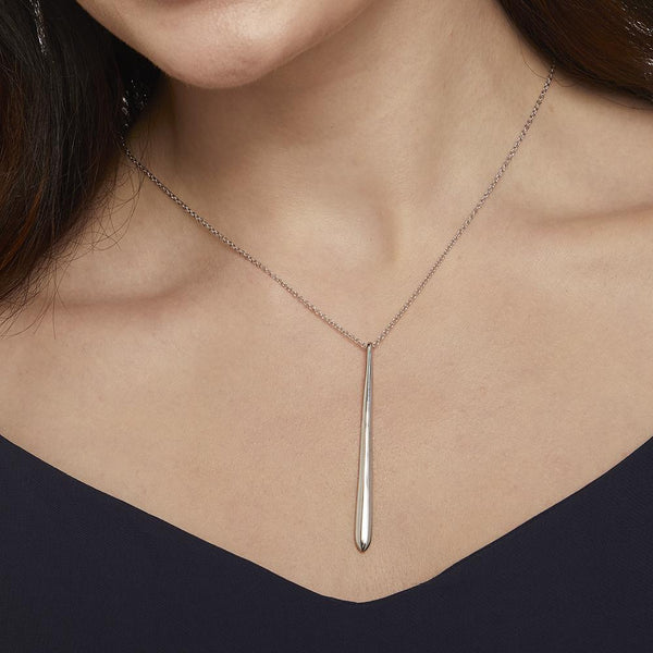 Sterling Silver Large Plain Teardrop Necklaces- JOOLS By Jenny Brown