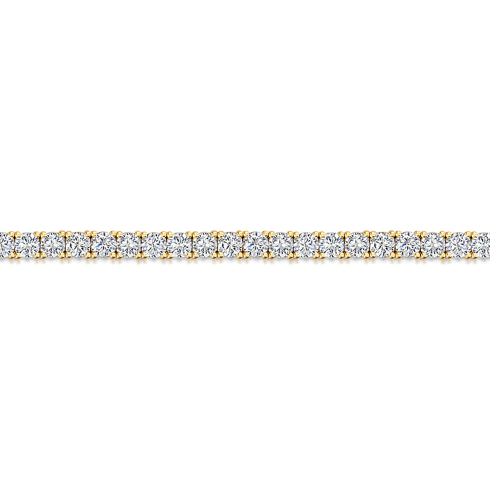 Yellow Gold 6 Carat Cubic Zirconia Tennis Bracelet-JOOLS by Jenny Brown