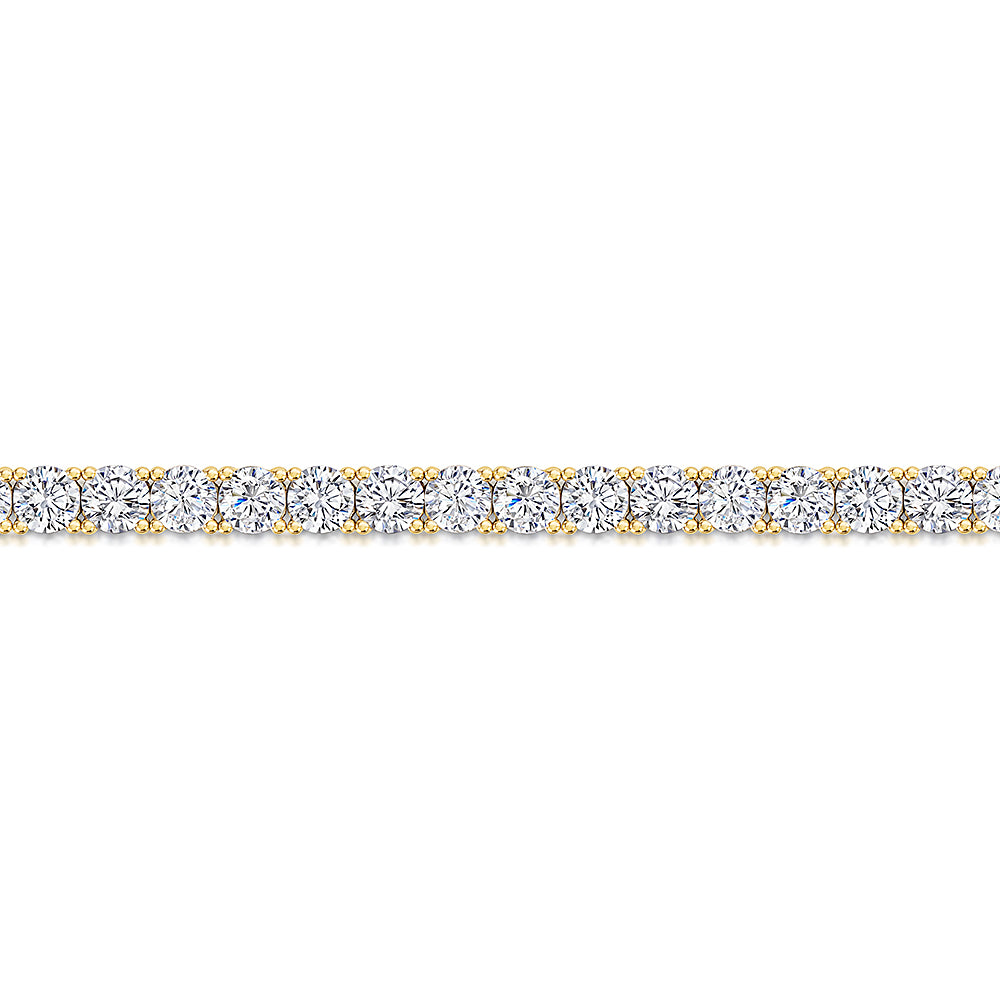Yellow Gold 3.75ct Cubic Zirconia Tennis Bracelet-JOOLS By Jenny Brown