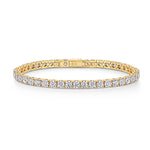 Load image into Gallery viewer, Yellow Gold 3.75ct Cubic Zirconia Tennis Bracelet-JOOLS By Jenny Brown
