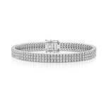 Load image into Gallery viewer, Sterling Silver Cubic Zirconia 8.2ct Triple Row Line Bracelet-JOOLS by Jenny Brown
