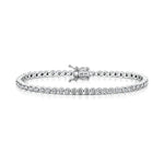 Load image into Gallery viewer, Sterling Silver 2.2ct Cubic Zirconia Rubover Tennis Bracelet-JOOLS by Jenny Brown
