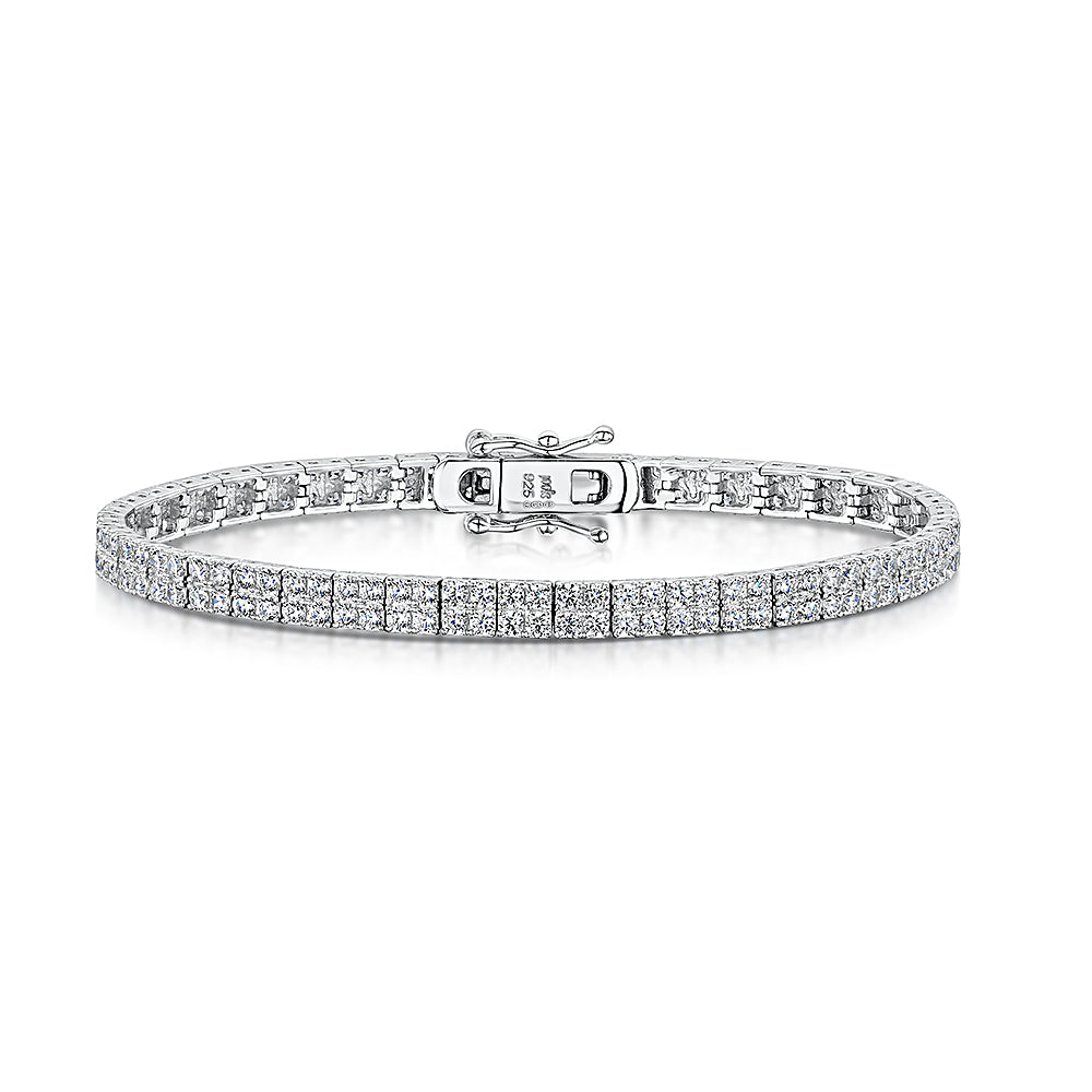 Sterling Silver Cubic Zirconia 5ct Tennis Bracelet-JOOLS by Jenny Brown