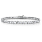 Load image into Gallery viewer, Sterling Silver Tennis Line Bracelet With Alternating 3 and 4.5 mm Cubic Zirconia Stones- 925 Silver- AAA Cubic Zirconia Stones - Hypoallergenic 18.25 CM-JOOLS by Jenny Brown
