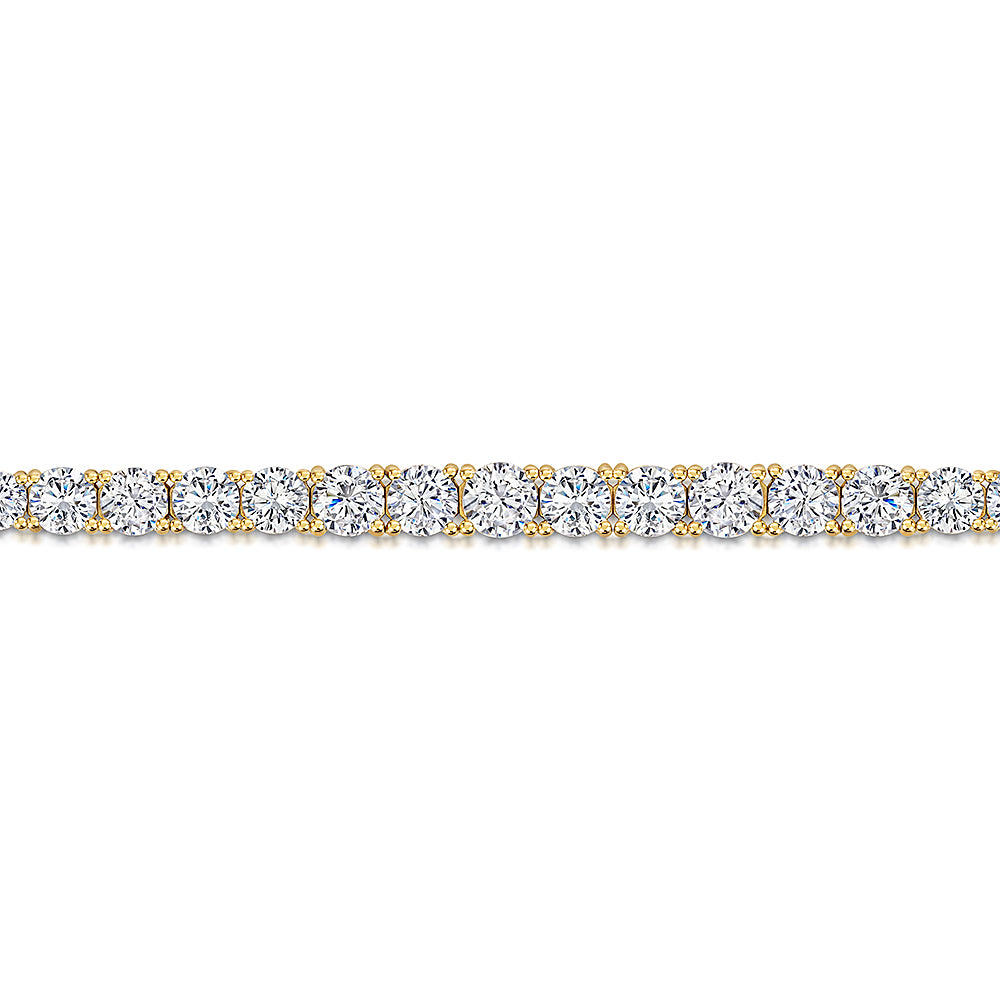 Yellow Gold 6.45ct Graduating Tennis Line Bracelet