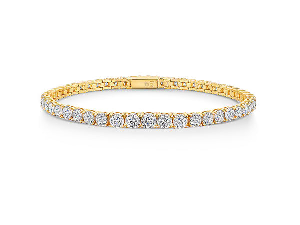 Sterling Silver 18 Carat Gold Plated Cubic Zirconia 5.90 Carat Line Bracelet JOOLS by Jenny Brown